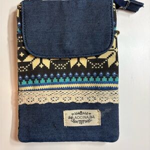 Aocina Blue and Beige Mini Bag Style